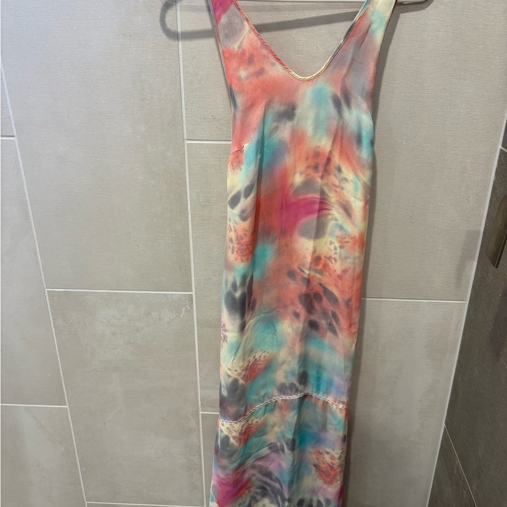 La Perla Malizia red and pinkChemise with Flowing Silhouette 100% silk